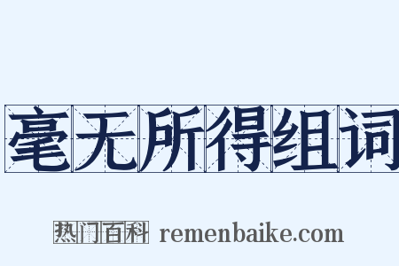 毫无所得组词是什么意思的图片
